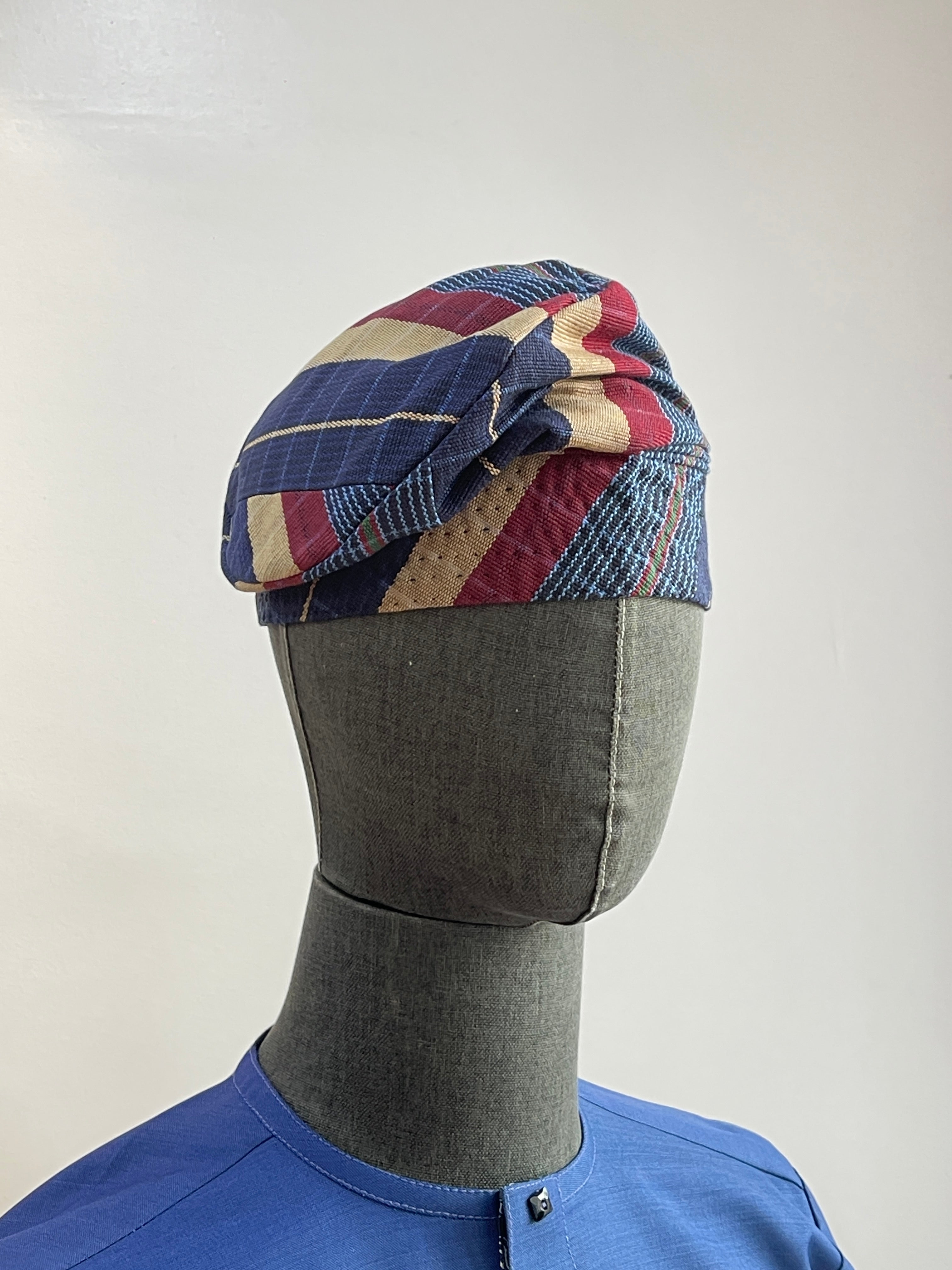 Multistripe Aso-Oke Yoruba Cap