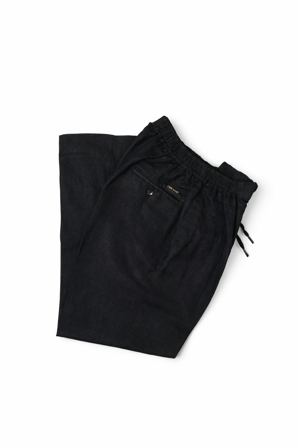 Black Drawstring Linen pant