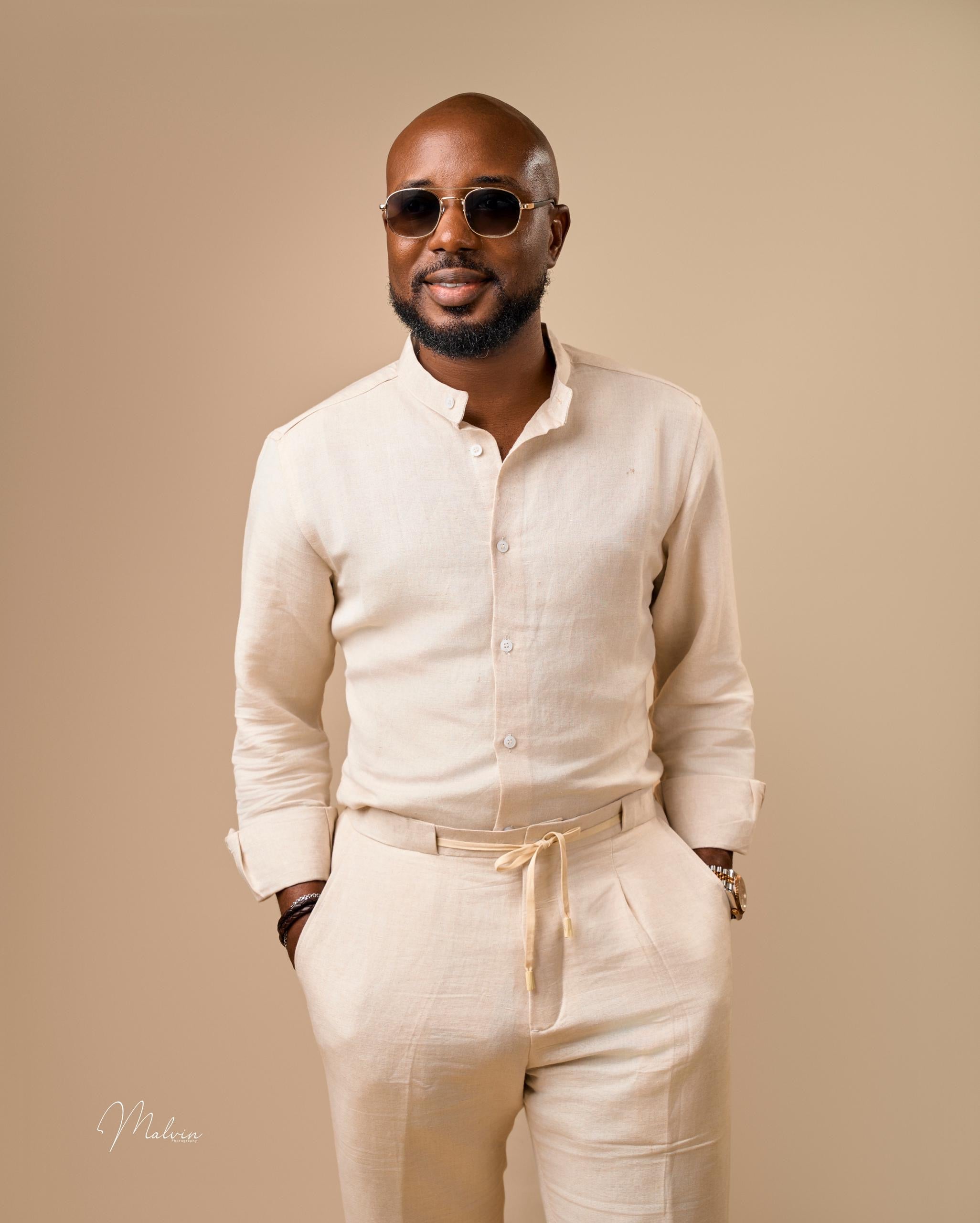 Perfect summer linen beige shirt