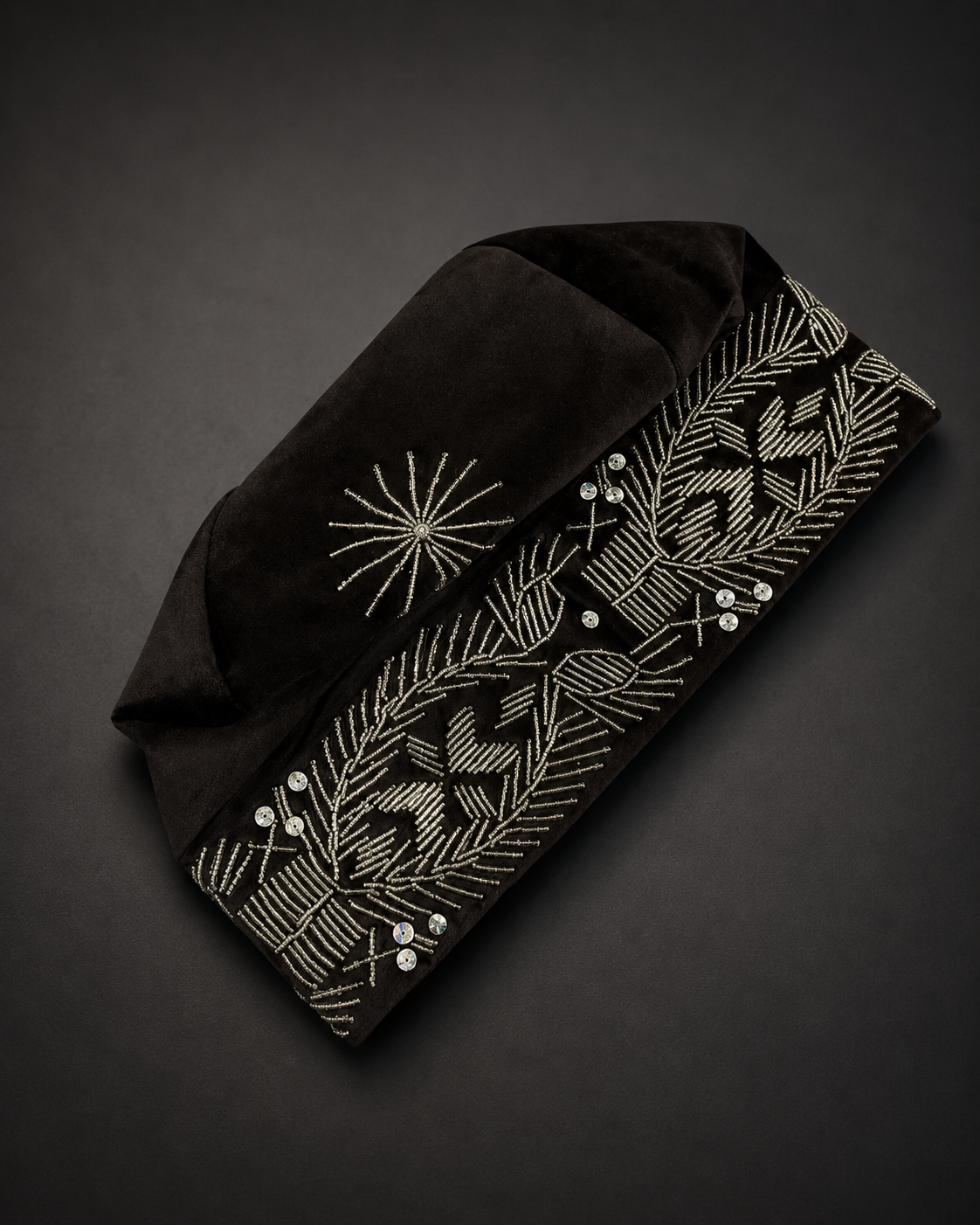 ÀKÓGUN Brown & metalic Beaded Yorùbá Cap