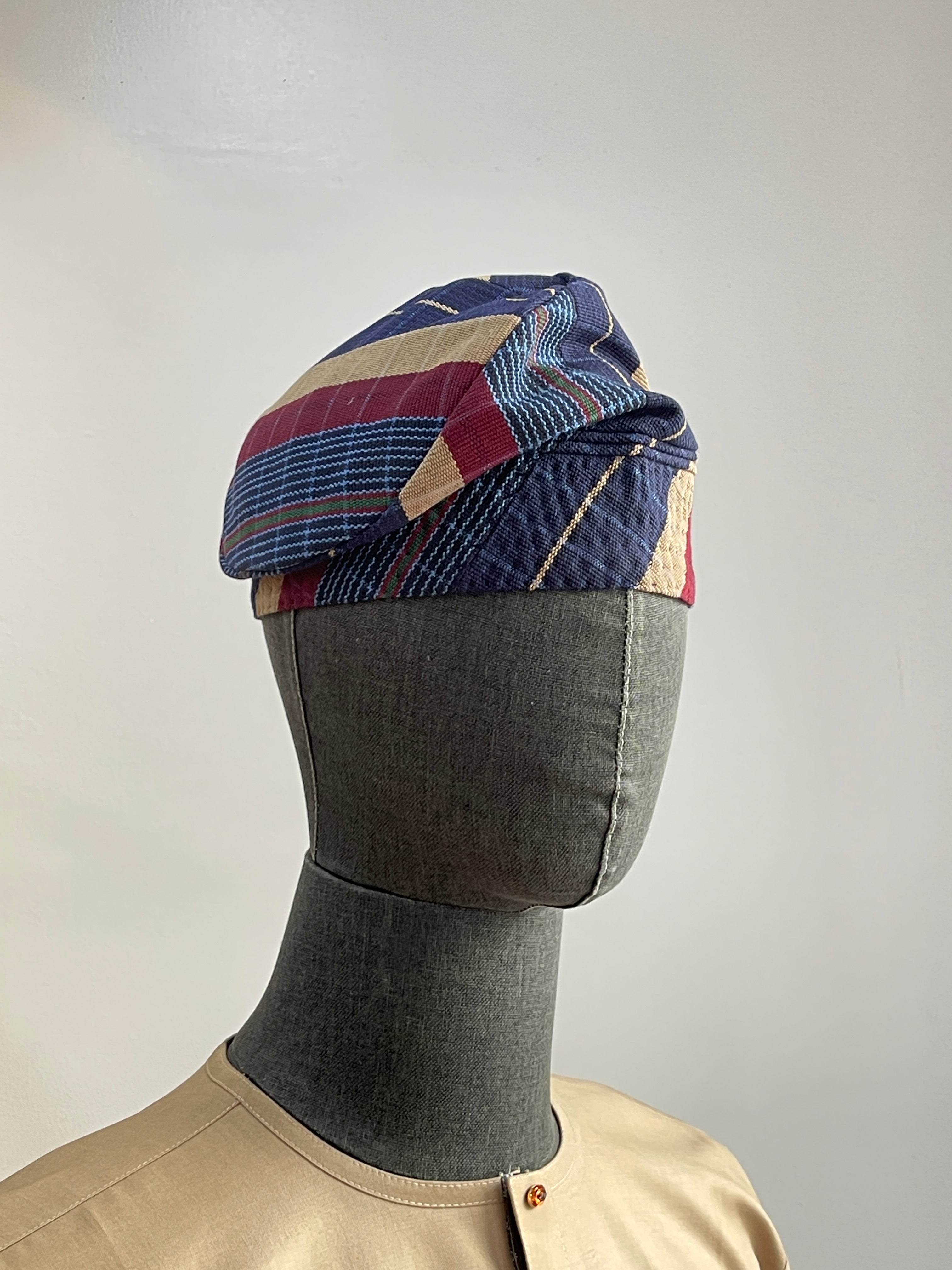 Multistripe Aso-Oke Yoruba Cap