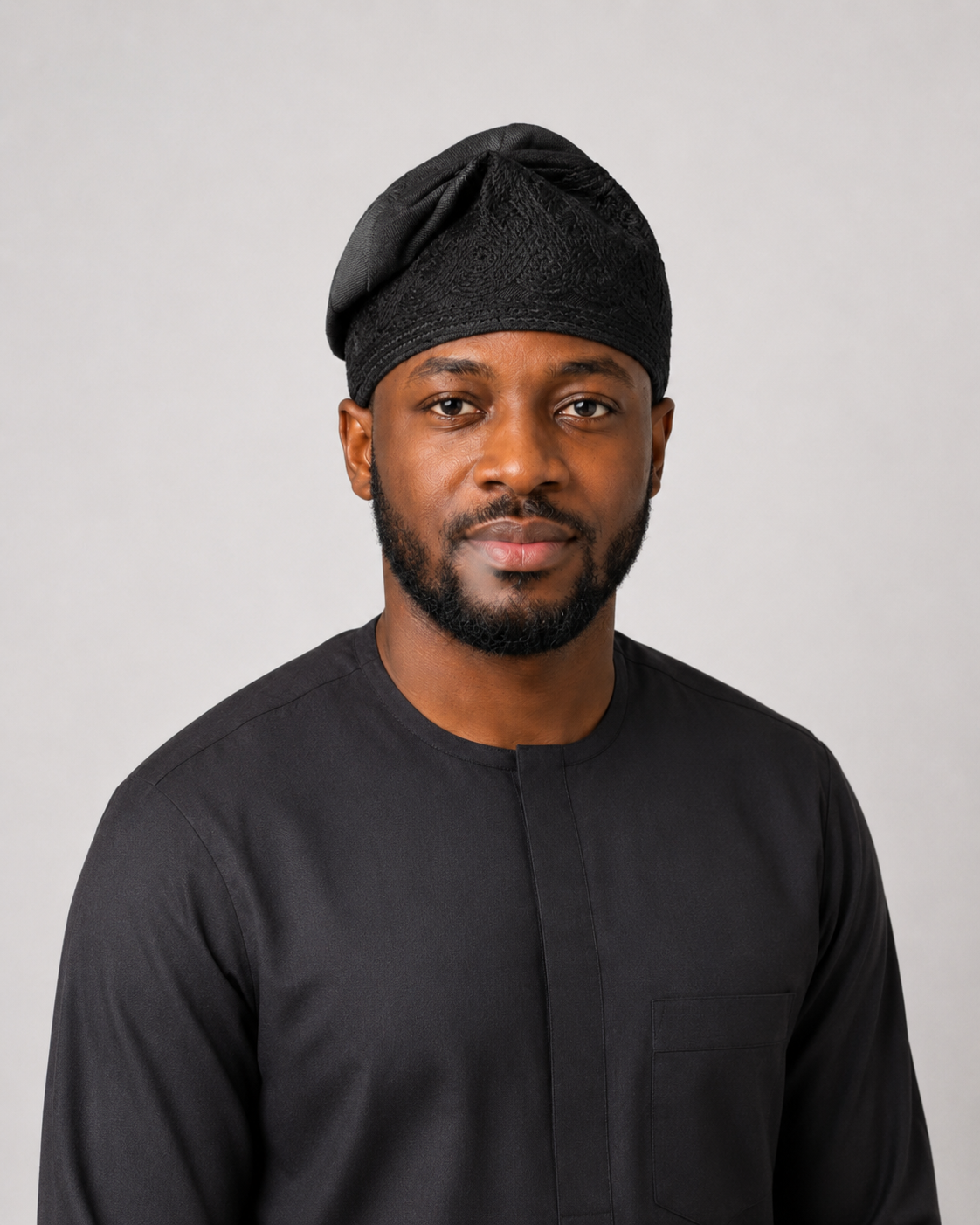 Hand Embroidery Yoruba Cap (Fila) — Nigerian Traditional Cap for Men