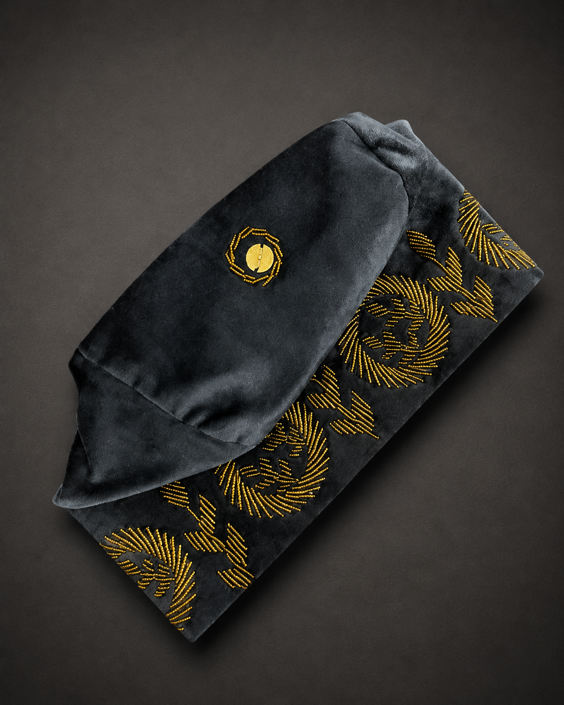 ÀKÓGUN Ash & gold Beaded Yorùbá Cap