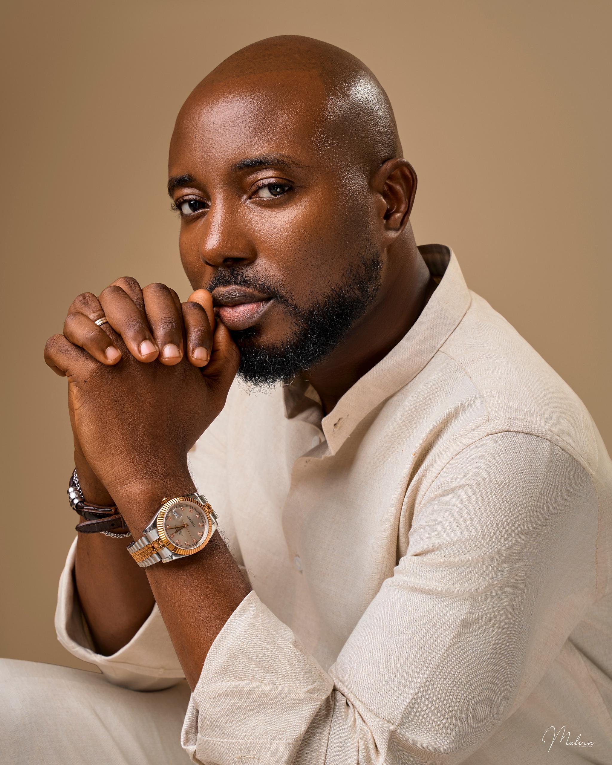 Beige Linen Set - Mandarin Shirt & Drawstring pant