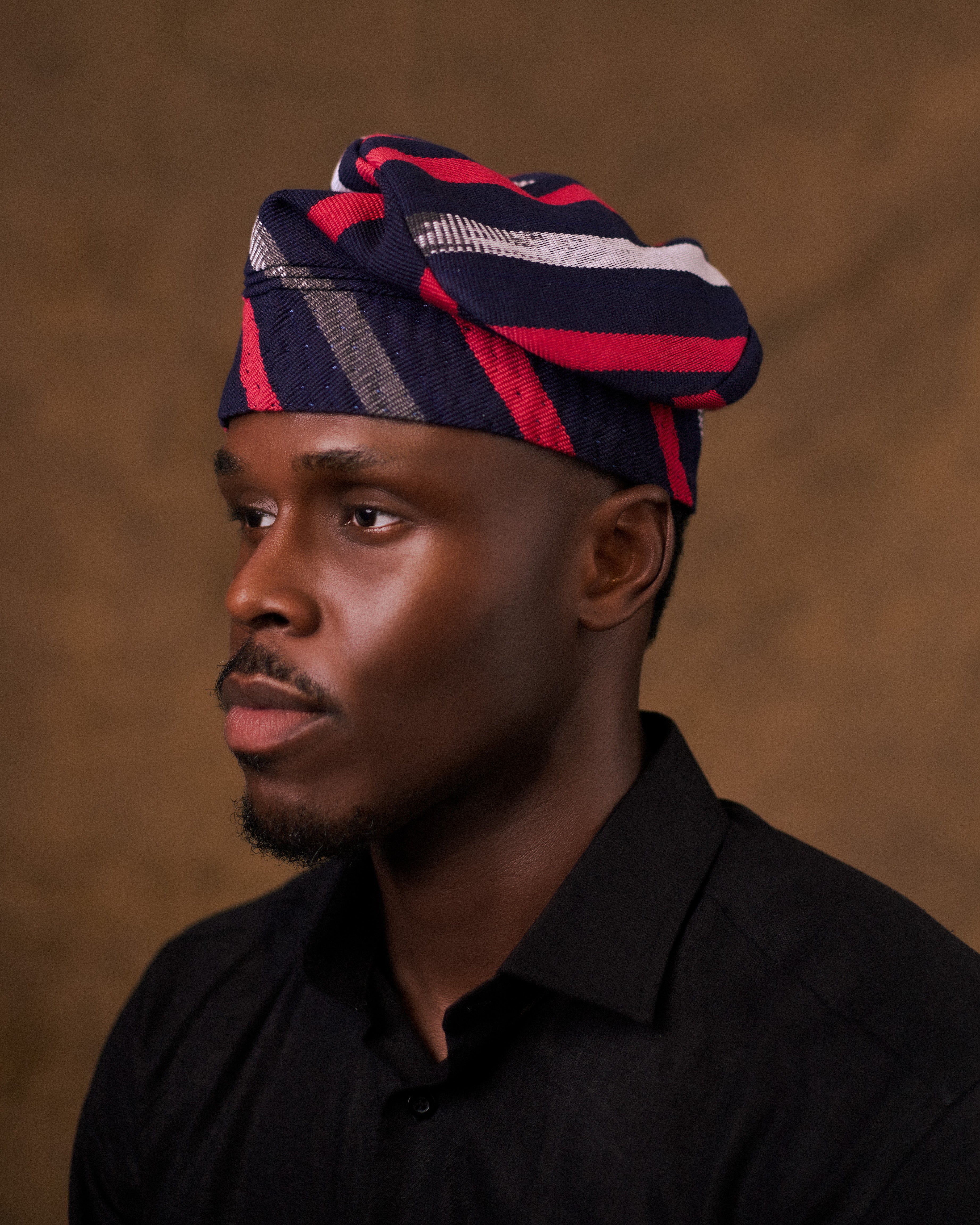 Striped Cotton Aso-Oke Yoruba Cap