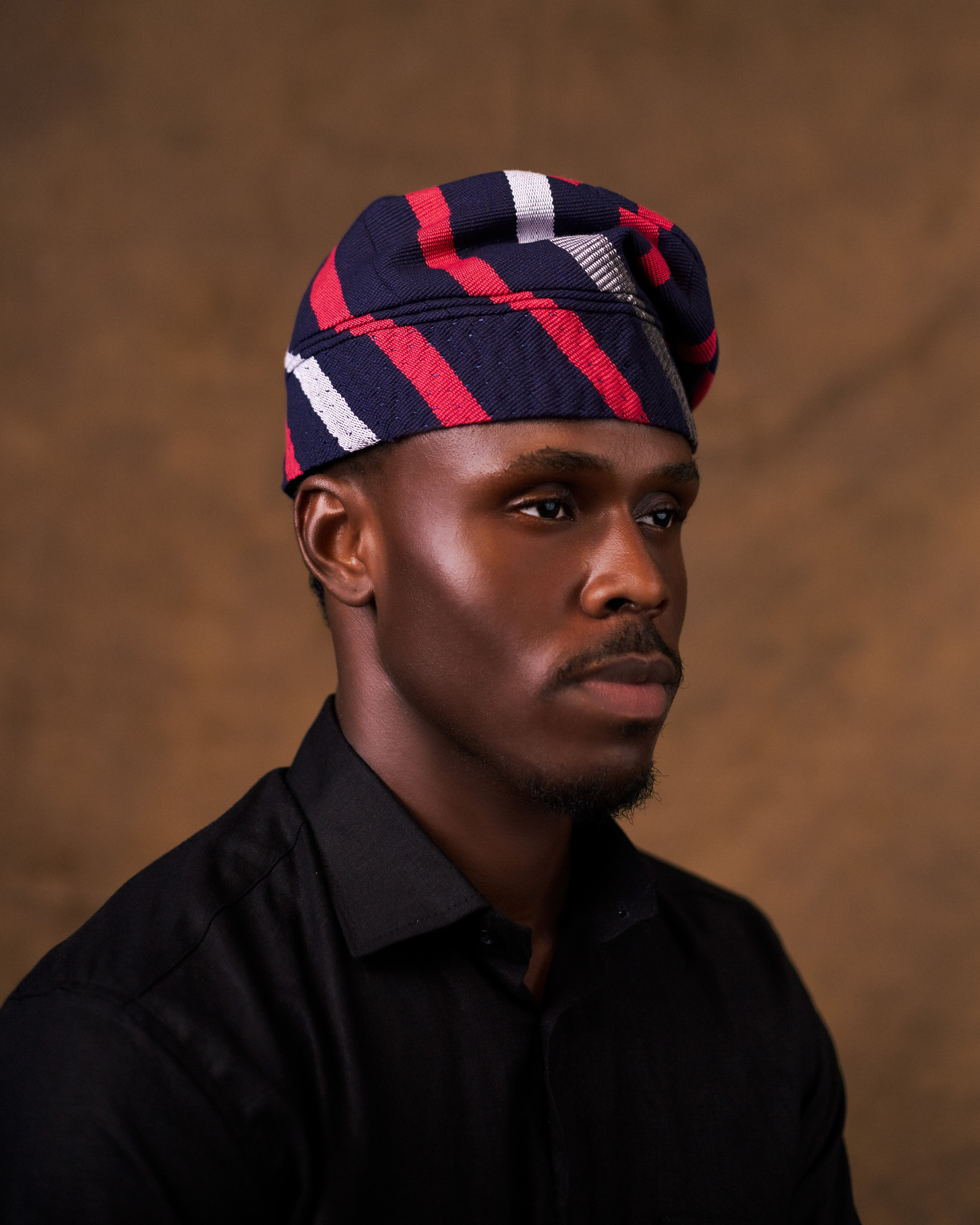 Striped Cotton Aso-Oke Yoruba Cap